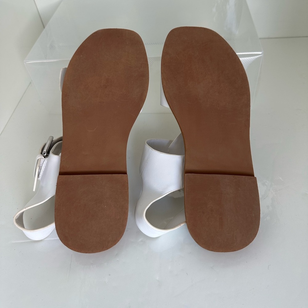 Steve Madden White Sandals with Silver Buckles - Picture 7 of 9